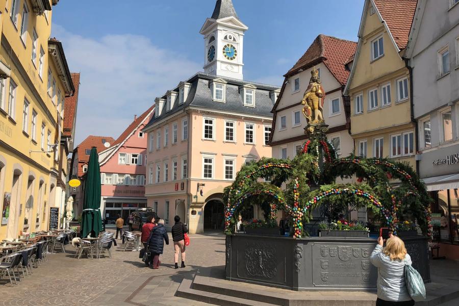 Brunnen auf dem Markplatz von Aalen