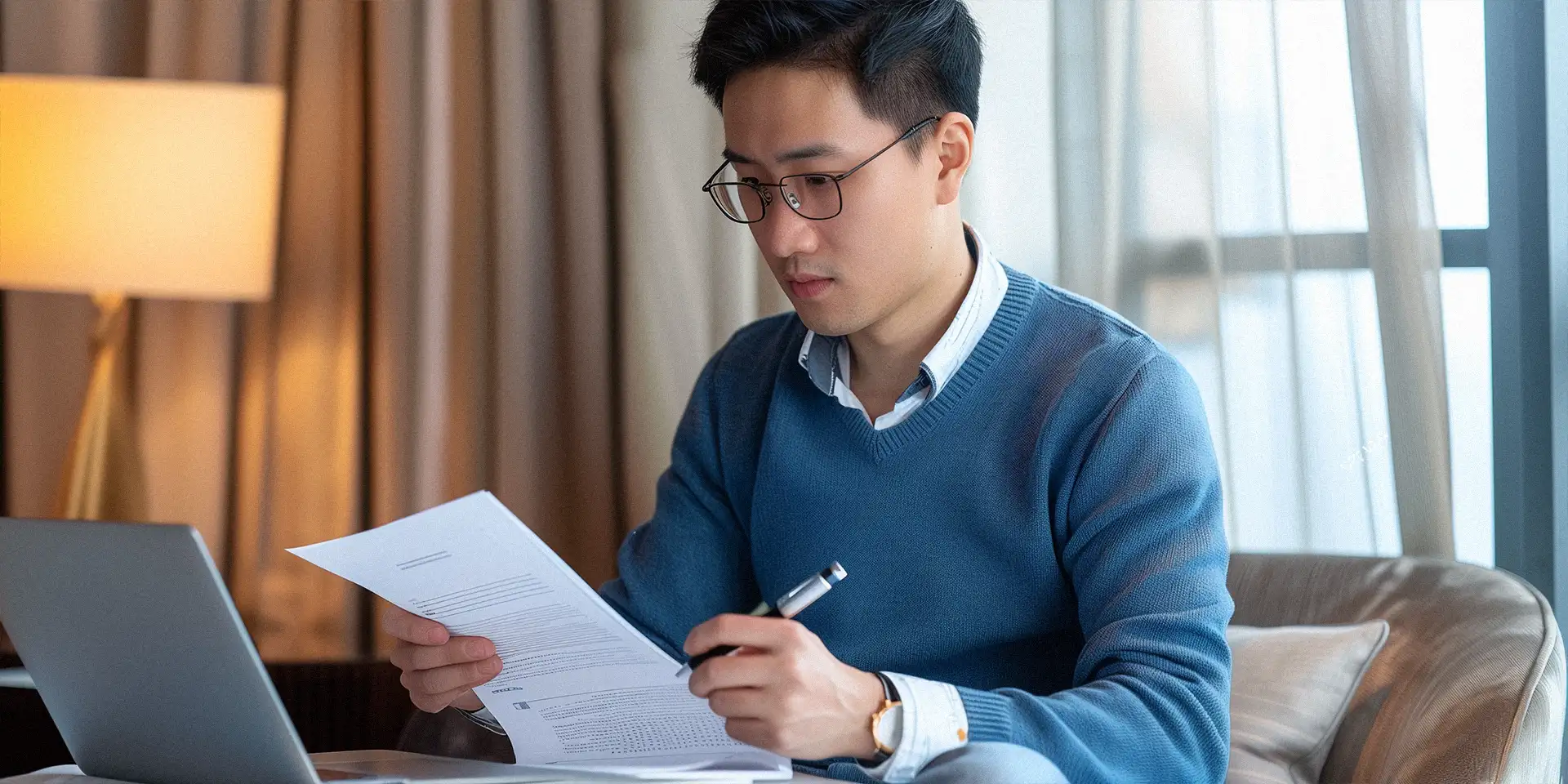 Man filling out forms for recognition of his foreign degree in Germany